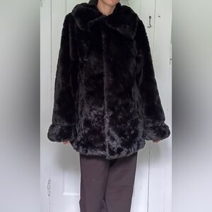 Women's Black Faux Fur Coat